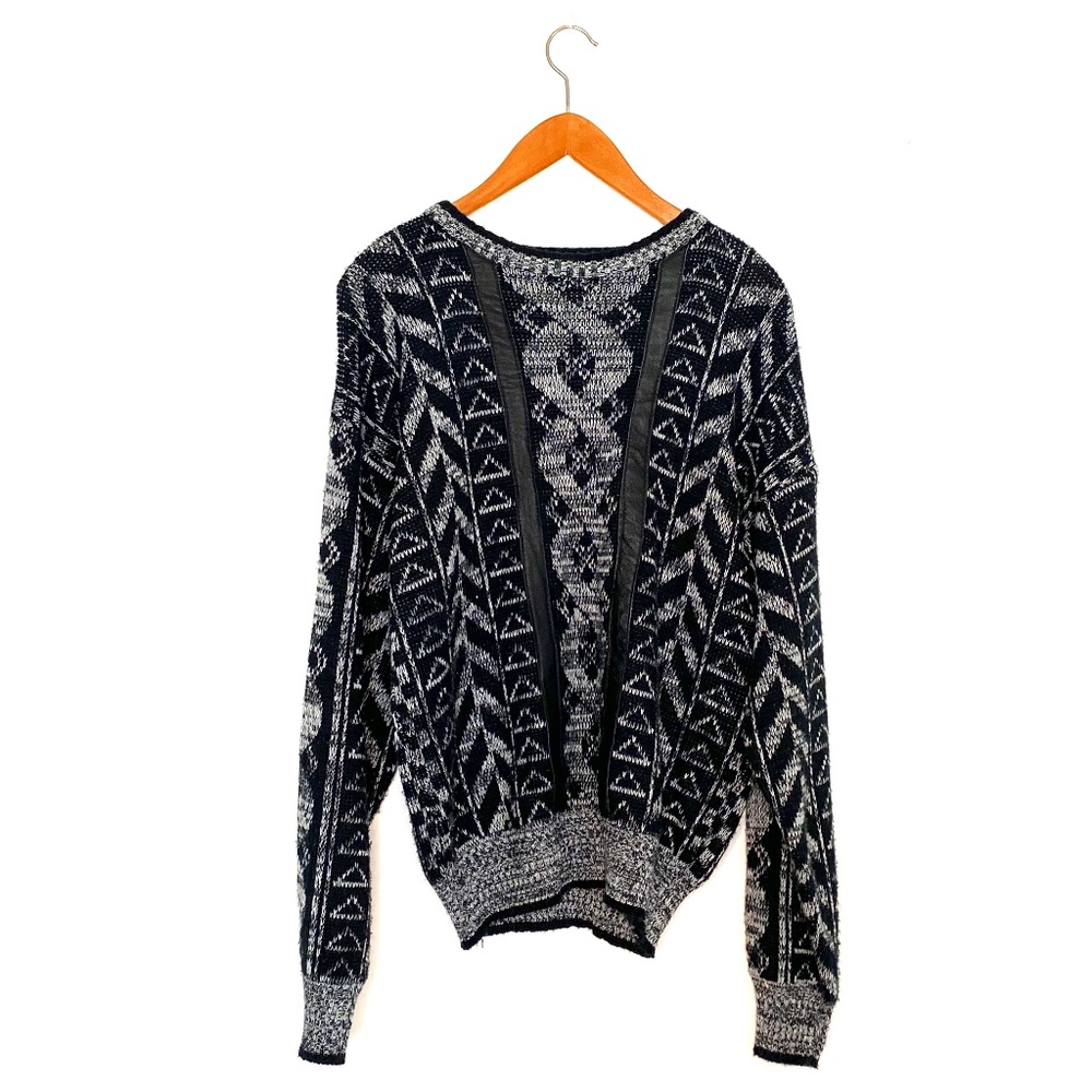 Henri Valdise Vintage Grey Geometric Pullover Coogi Like